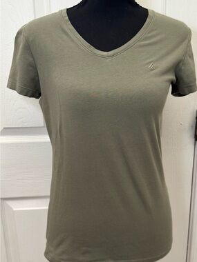 Nautica Olive Green V-Neck Short Sleeve Tee